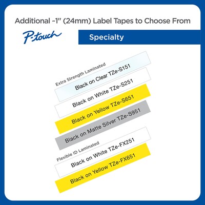 Brother Genuine P-touch TZe-251 Label Maker Tape, 0.94"W, Black On White