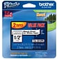 Brother Genuine P-touch TZe-231 Laminated Label Maker Tape, 1/2 W, Black on White, 2/Pack