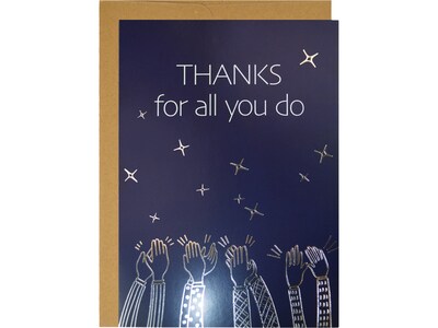 Great Papers! All You Do Luster Personal Thank You Notecard, Blue/Gold, 3/Pack (2020012)