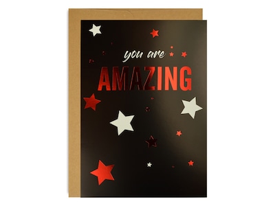 Great Papers! Amazing Red Foil Personal Notecard, Black/Red/Silver, 3/Pack (2020008)