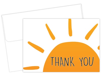 Great Papers! Rise N Shine Smooth Personal Thank You Notecard, White/Orange/Black, 25/Pack (2020028