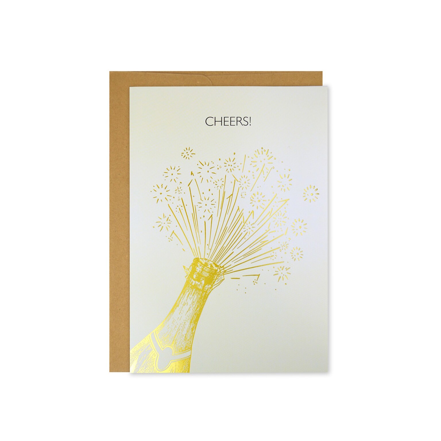 Great Papers! Cheers Gold Foil Personal Notecard, White/Gold, 3/Pack (2020010)