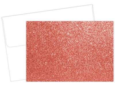 Great Papers! Salmon Glitter Luster Personal Notecard, Red/Gold, 15/Pack (2020024)