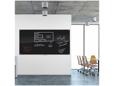 U Brands Glass Dry-Erase Whiteboard, 8' x 4' (3015U00-01)