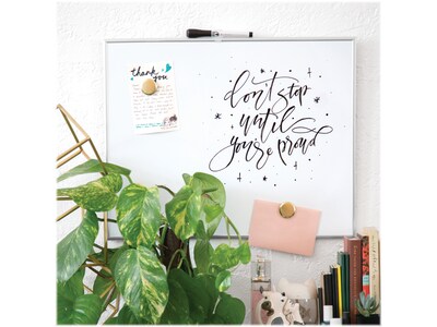 U Brands Melamine Dry-Erase Whiteboard, Aluminum Frame, 3' x 3' (2889U00-01)