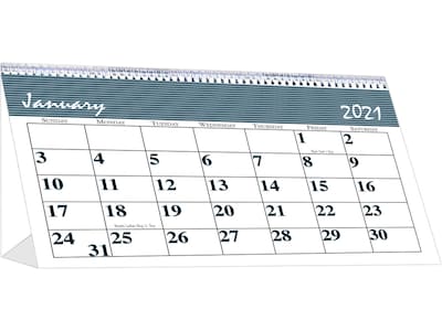 2021 House of Doolittle 4.25 x 7 Desk Calendar, Bar Harbor, White/Blue (3679-21)