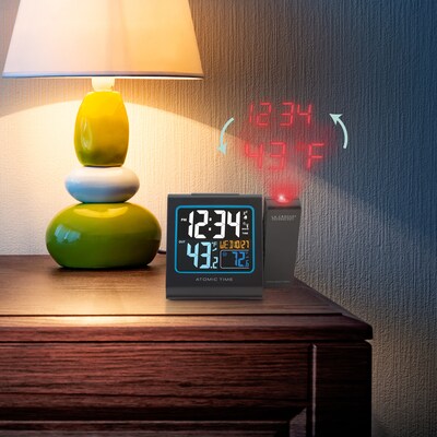 La Crosse Technology Color Projection Alarm clock with Outdoor Temperature and Charging USB port (616-146)