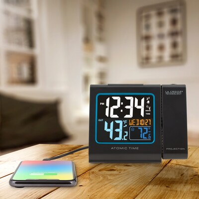La Crosse Technology Color Projection Alarm clock with Outdoor Temperature and Charging USB port (616-146)