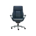 La-Z-Boy Alton Leather Executive Chair, Steel Blue/Light Gray (60029)