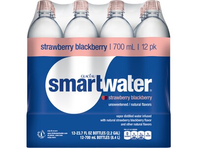 Glaceau Smartwater Flavored Water, 23.7 Oz., 12/Pack (157196)