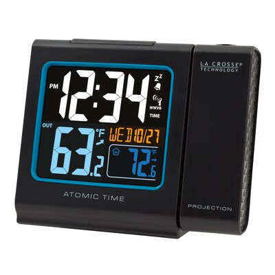 La Crosse Technology Color Projection Alarm clock with Outdoor Temperature and Charging USB port (61