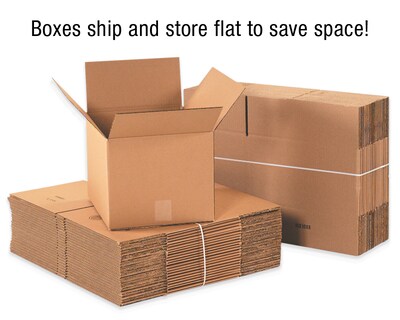 8" x 6" x 8" Shipping Boxes, 32 ECT, Brown, 25/Bundle (868)