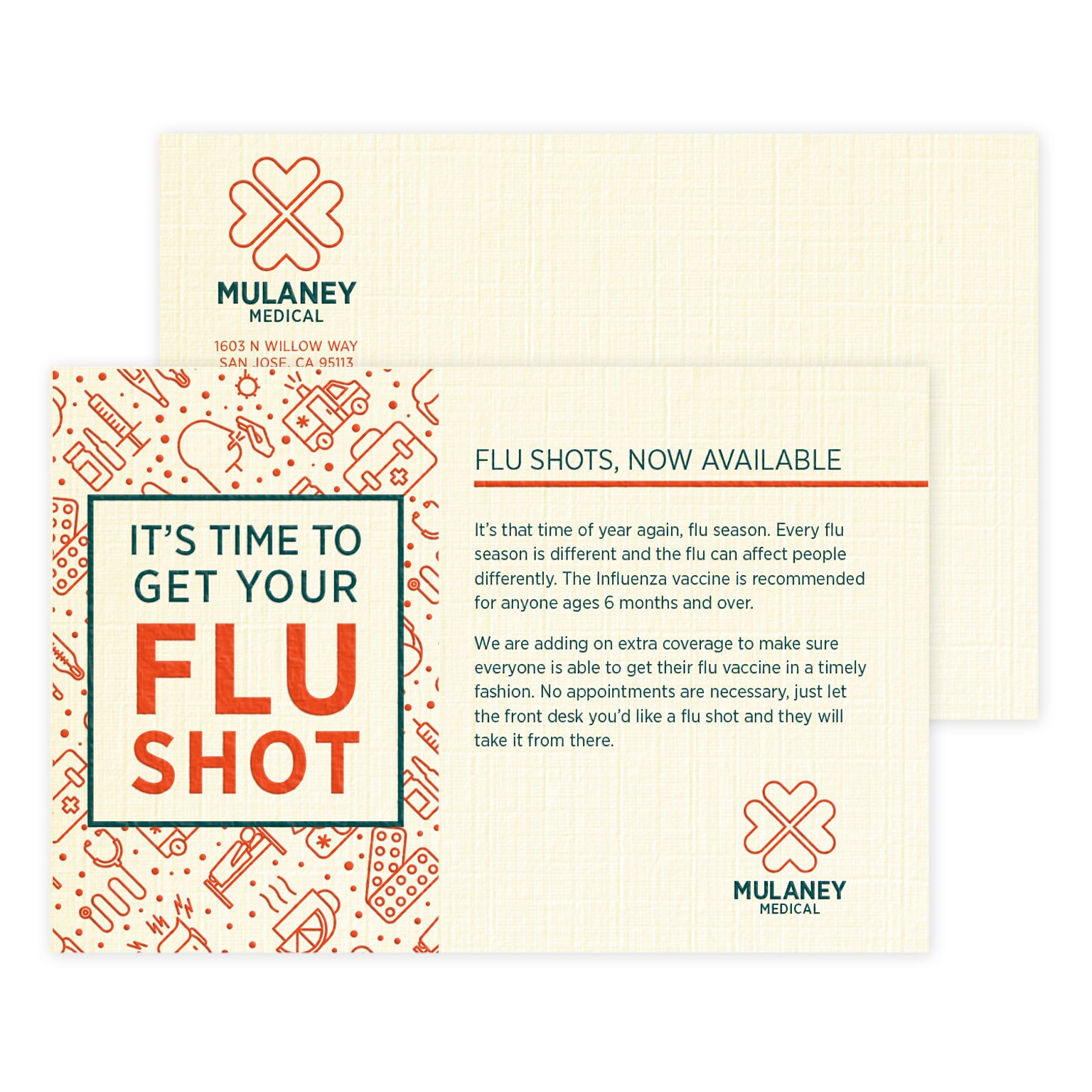 Custom 1-2 Color Postcards, 4 x 6, CLASSIC® Linen Natural White 80#, Raised Print, 2 Custom Inks, 2-Sided, 100/Pk
