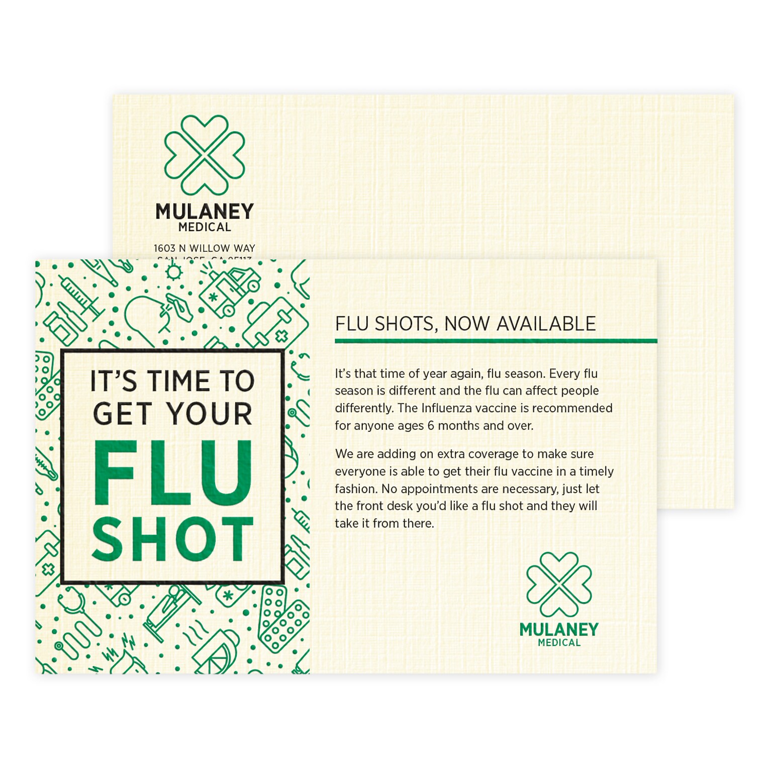 Custom 1-2 Color Postcards, 4 x 6, CLASSIC® Linen Natural White 80#, Raised Print, 2 Standard Inks, 2-Sided, 100/Pk