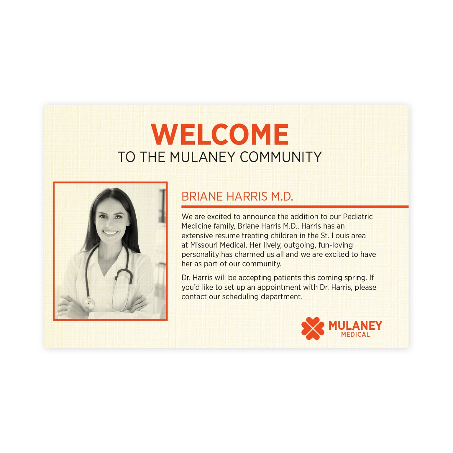 Custom 1-2 Color Postcards, 4 x 6, CLASSIC® Linen Natural White 80#, Flat Print, 1 Standard & 1 Custom Inks, 1-Sided, 100/Pk