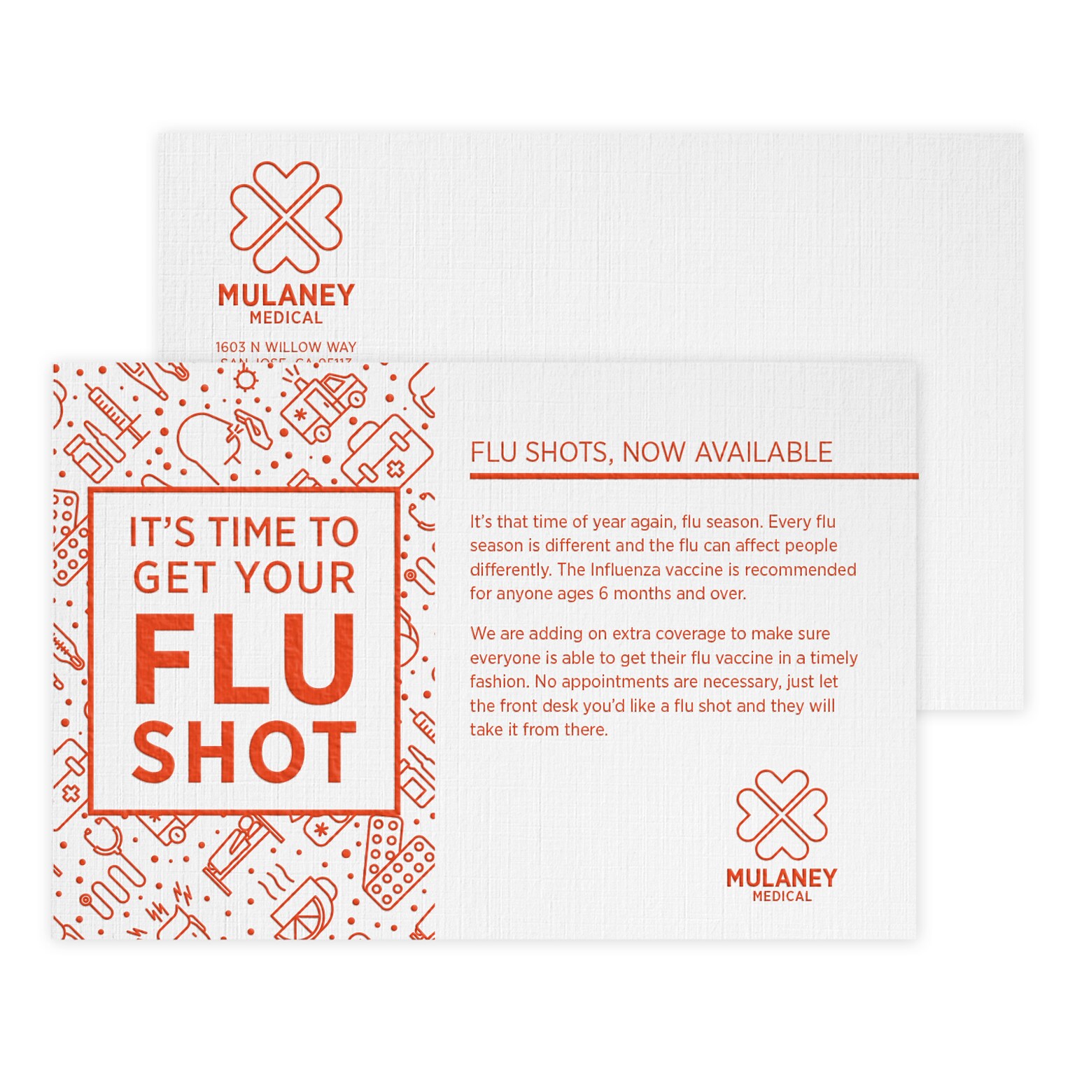 Custom 1-2 Color Postcards, 4 x 6, CLASSIC® Linen Solar White 80#, Raised Print, 1 Custom Ink, 2-Sided, 100/Pk