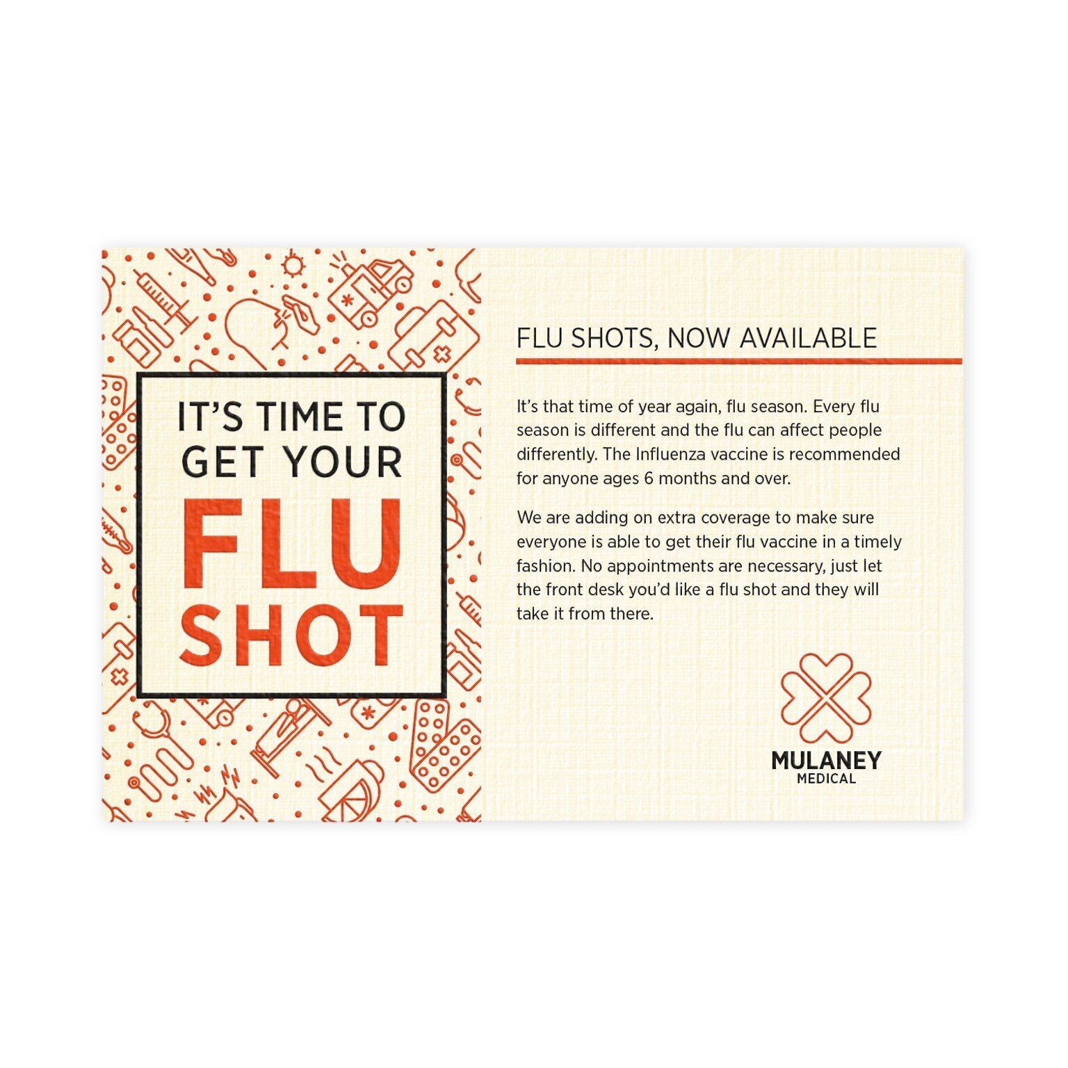 Custom 1-2 Color Postcards, 4 x 6, CLASSIC® Linen Natural White 80#, Raised Print, 1 Standard & 1 Custom Inks, 1-Sided, 100/Pk