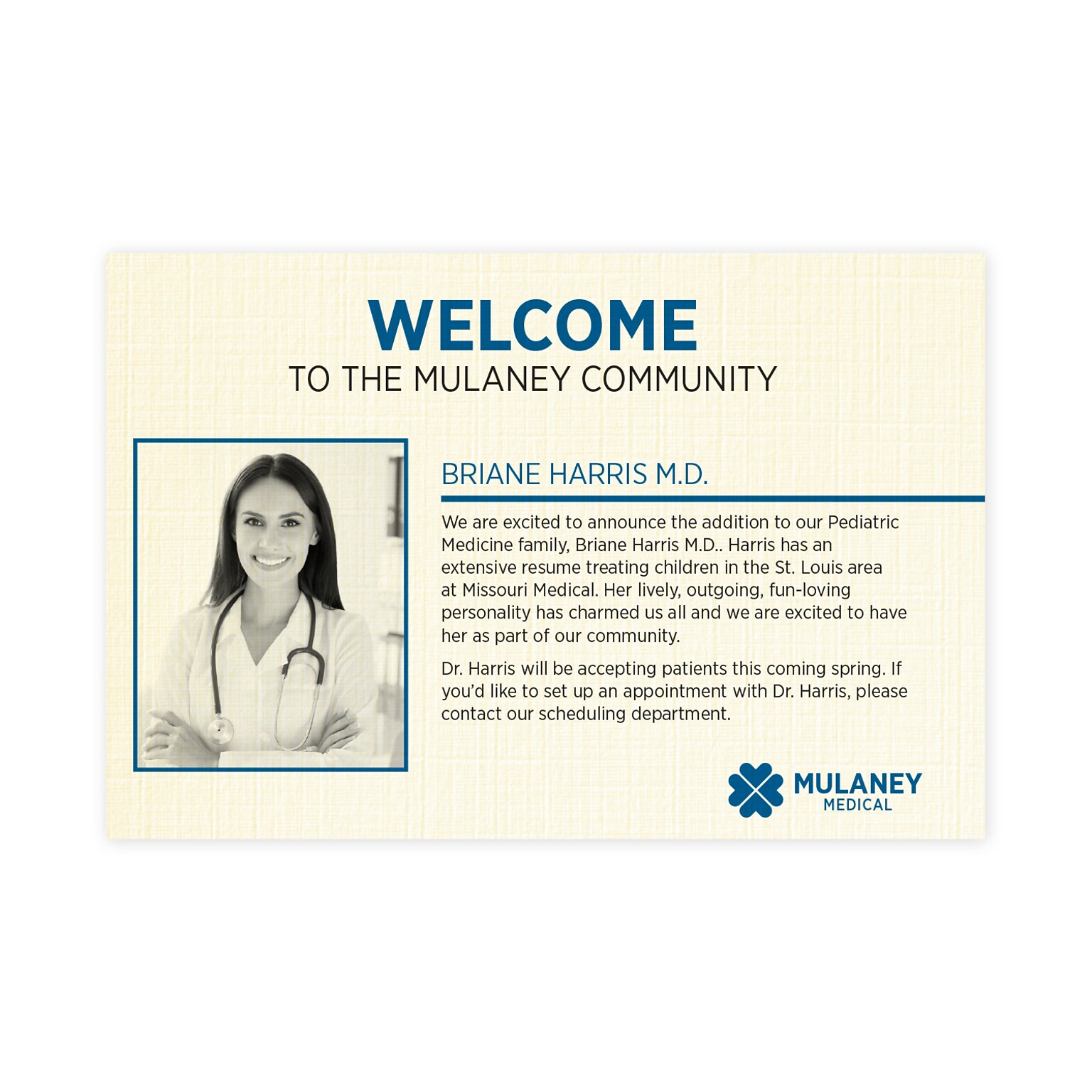 Custom 1-2 Color Postcards, 4 x 6, CLASSIC® Linen Natural White 80#, Flat Print, 2 Standard Inks, 1-Sided, 100/Pk
