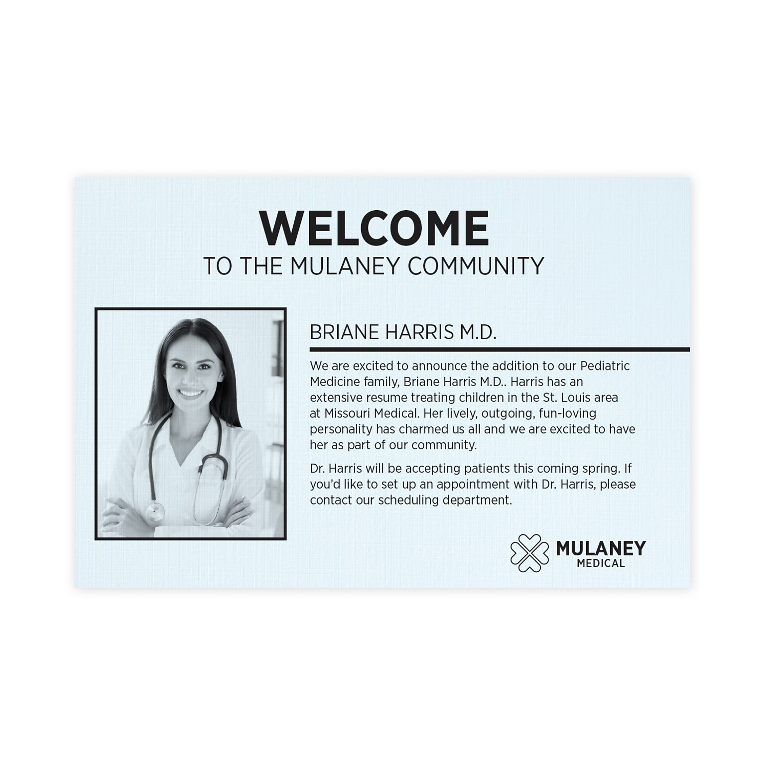 Custom 1-2 Color Postcards, 4 x 6, CLASSIC® Linen Haviland Blue 80#, Flat Print, 1 Standard Ink, 1-Sided, 100/Pk