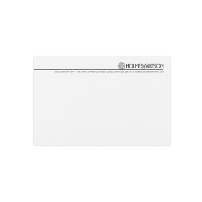 Custom 1 & 2 Color Letterhead, 8.5 x 5.5, 25% Cotton Writing 24# Stock, 1 Standard Ink, Raised Pri