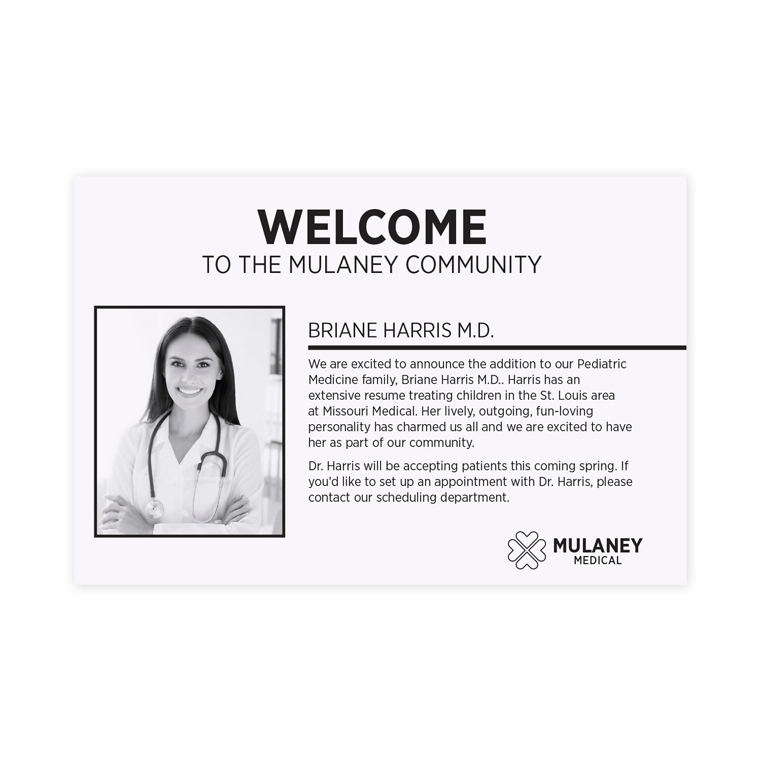 Custom 1-2 Color Postcards, 4 x 6, 14 pt. Uncoated, Flt Print, 1 Standard Ink, 1-Sided, 100/Pk