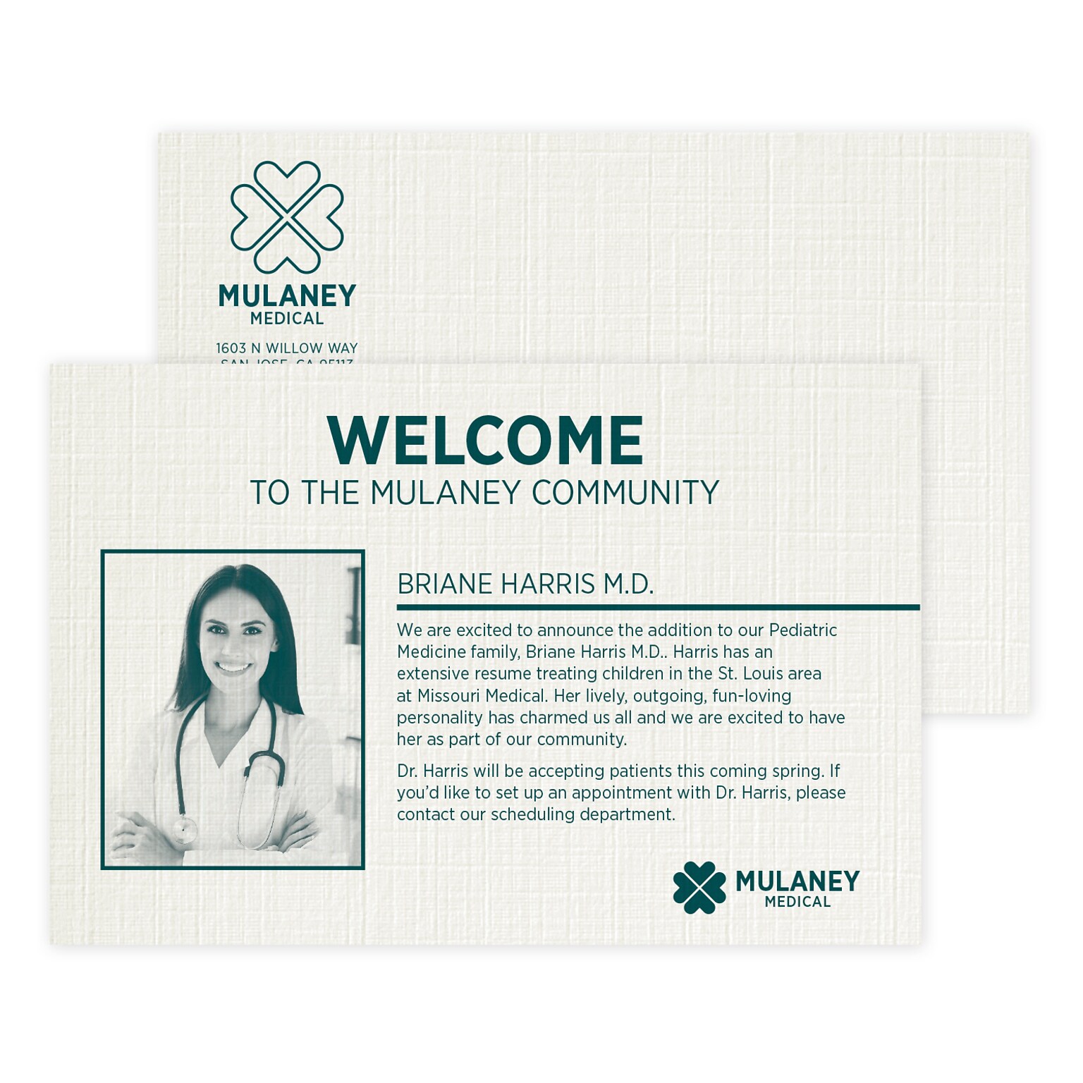 Custom 1-2 Color Postcards, 4 x 6, CLASSIC® Linen Antique Grey 80#, Flat Print, 1 Custom Ink, 2-Sided, 100/Pk