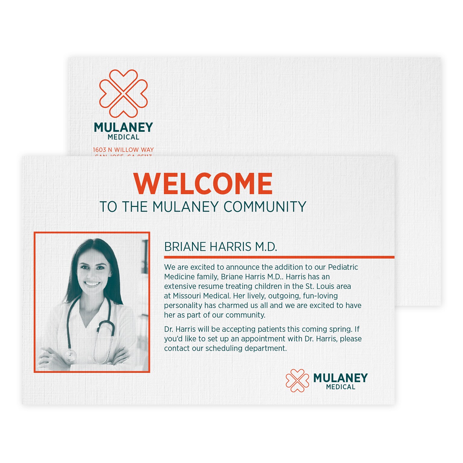 Custom 1-2 Color Postcards, 4 x 6, CLASSIC® Linen Solar White 80#, Flat Print, 2 Custom Inks, 2-Sided, 100/Pk