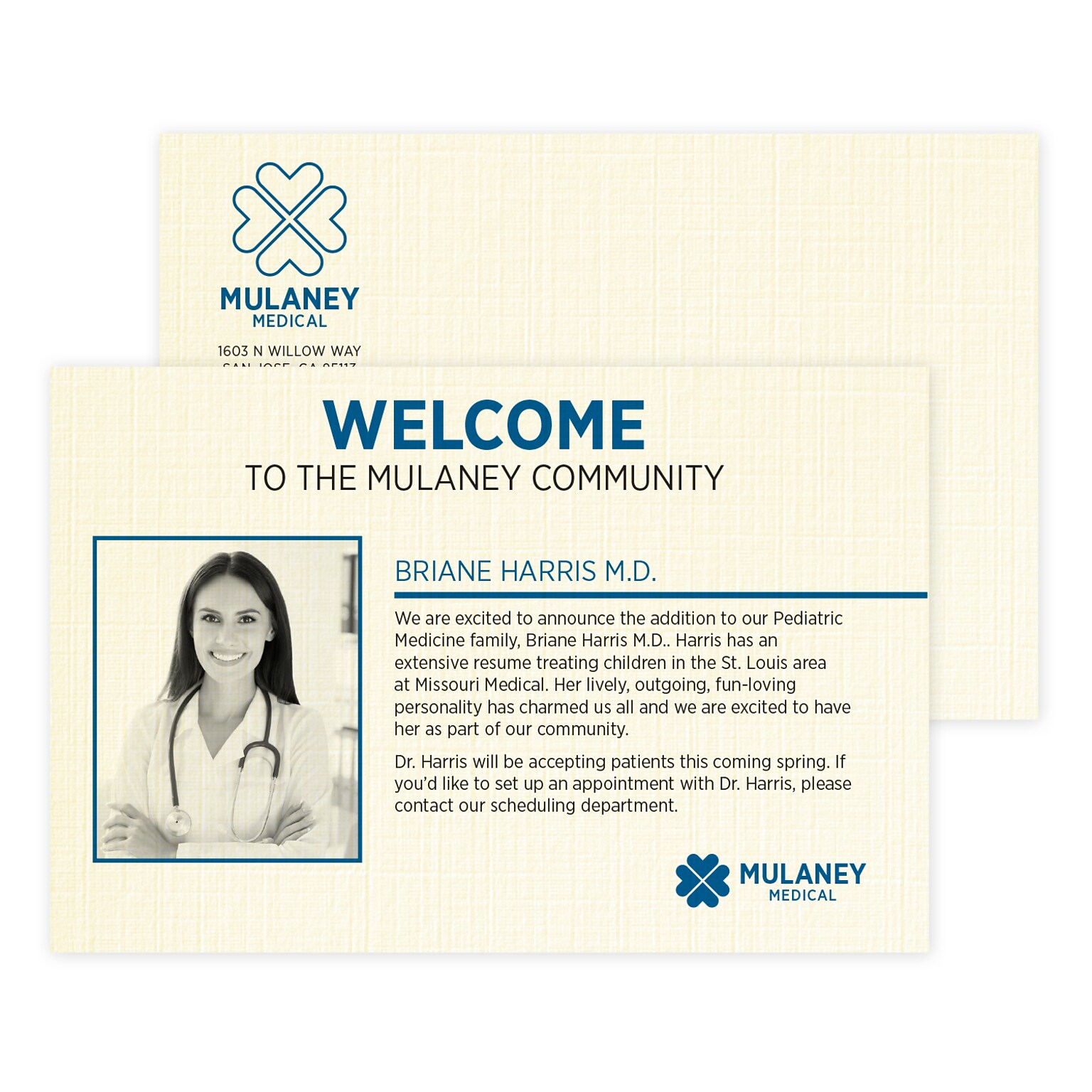 Custom 1-2 Color Postcards, 4 x 6, CLASSIC® Linen Natural White 80#, Flat Print, 2 Standard Inks, 2-Sided, 100/Pk