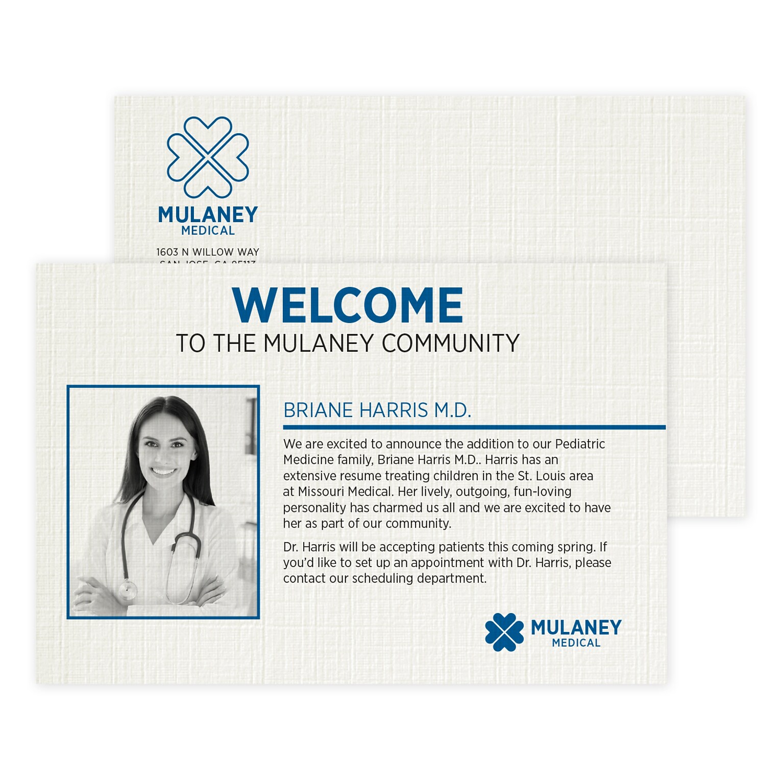 Custom 1-2 Color Postcards, 4 x 6, CLASSIC® Linen Antique Grey 80#, Flat Print, 2 Standard Inks, 2-Sided, 100/Pk