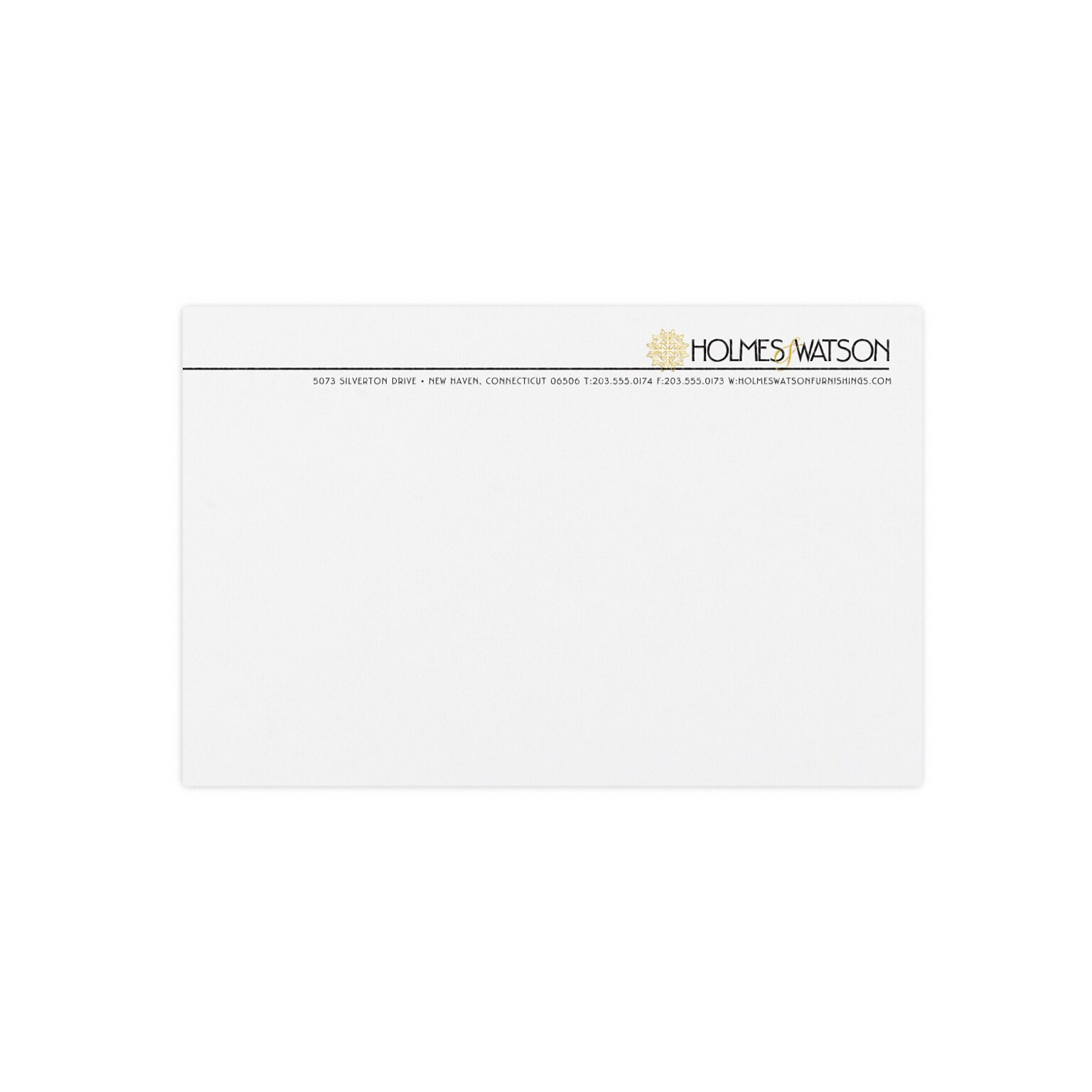 Custom 1 & 2 Color Letterhead, 8.5 x 5.5, 25% Cotton Writing 24# Stock, 1 Standard and 1 Custom Inks, Raised Print