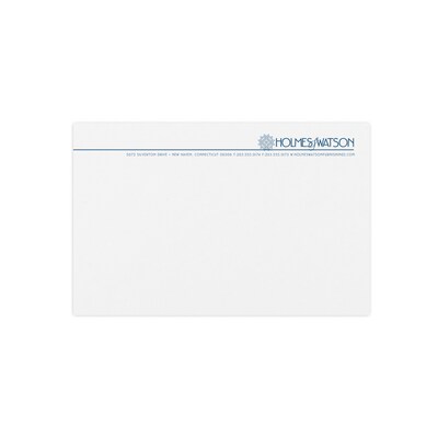 Custom 1 & 2 Color Letterhead, 8.5 x 5.5, 25% Cotton Writing 24# Stock, 1 Custom Ink, Flat Print