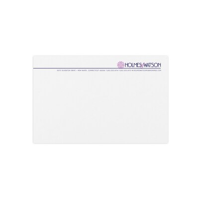 Custom 1 & 2 Color Letterhead, 8.5 x 5.5, 25% Cotton Writing 24# Stock, 2 Custom Inks, Flat Print