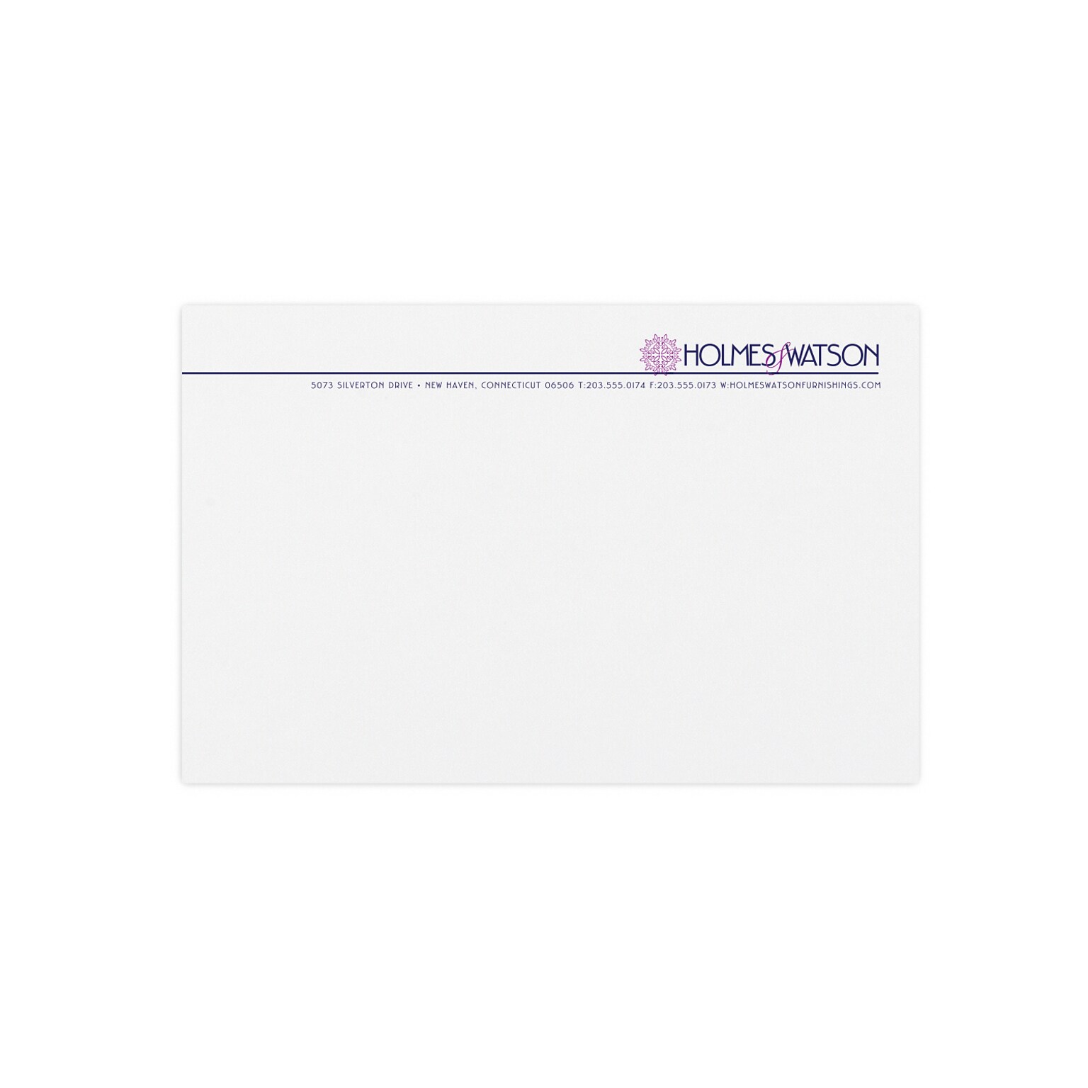 Custom 1 & 2 Color Letterhead, 8.5 x 5.5, 25% Cotton Writing 24# Stock, 2 Custom Inks, Flat Print