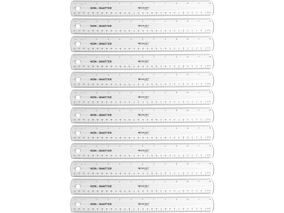 Westcott 12 Plastic Standard Ruler, Clear, 12/Box (17725)