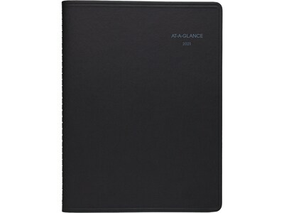 2021 AT-A-GLANCE 8.25 x 10.88 Appointment Book, QuickNotes, Black (76-950-05-21)