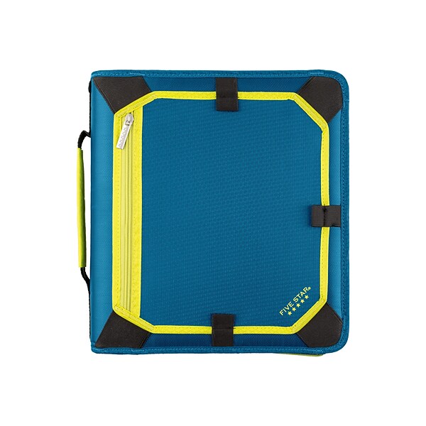 Five Star 2 3-Ring Zipper Binder, Teal/Yellow (29052IH8)