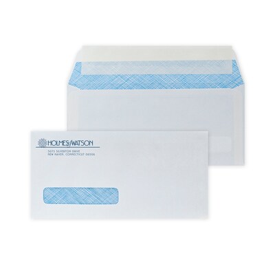 Custom 4-1/8 x 8-7/8 ADA Dental Claim Peel and Seal Left Window Envelopes, 24# White Wove, 1 Custo