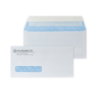 Custom 4-1/8 x 8-7/8 ADA Dental Claim Peel and Seal Left Window Envelopes, 24# White Wove, 1 Stand