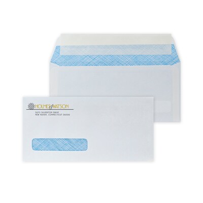 Custom 4-1/8x8-7/8 ADA Dental Claim Peel and Seal Left Window Envelopes, 24# White Wove, 1 Std and