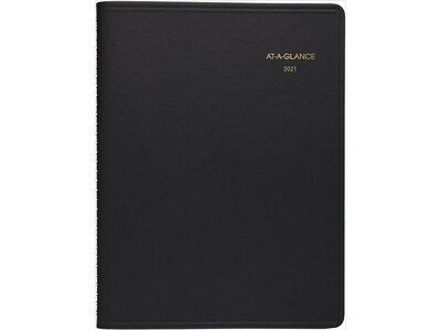 2021 AT-A-GLANCE 6.88 x 8.75 Weekly Appointment Book, Black (70-865-05-21)