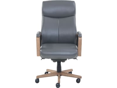 La-Z-Boy Landon Premium Bonded Leather Executive Chair, Gray (60028)