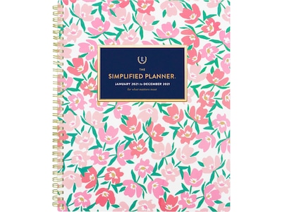 2021 AT-A-GLANCE 8.5 x 11 Planner, Simplified by Emily Ley, Floral (EL55-905-21)