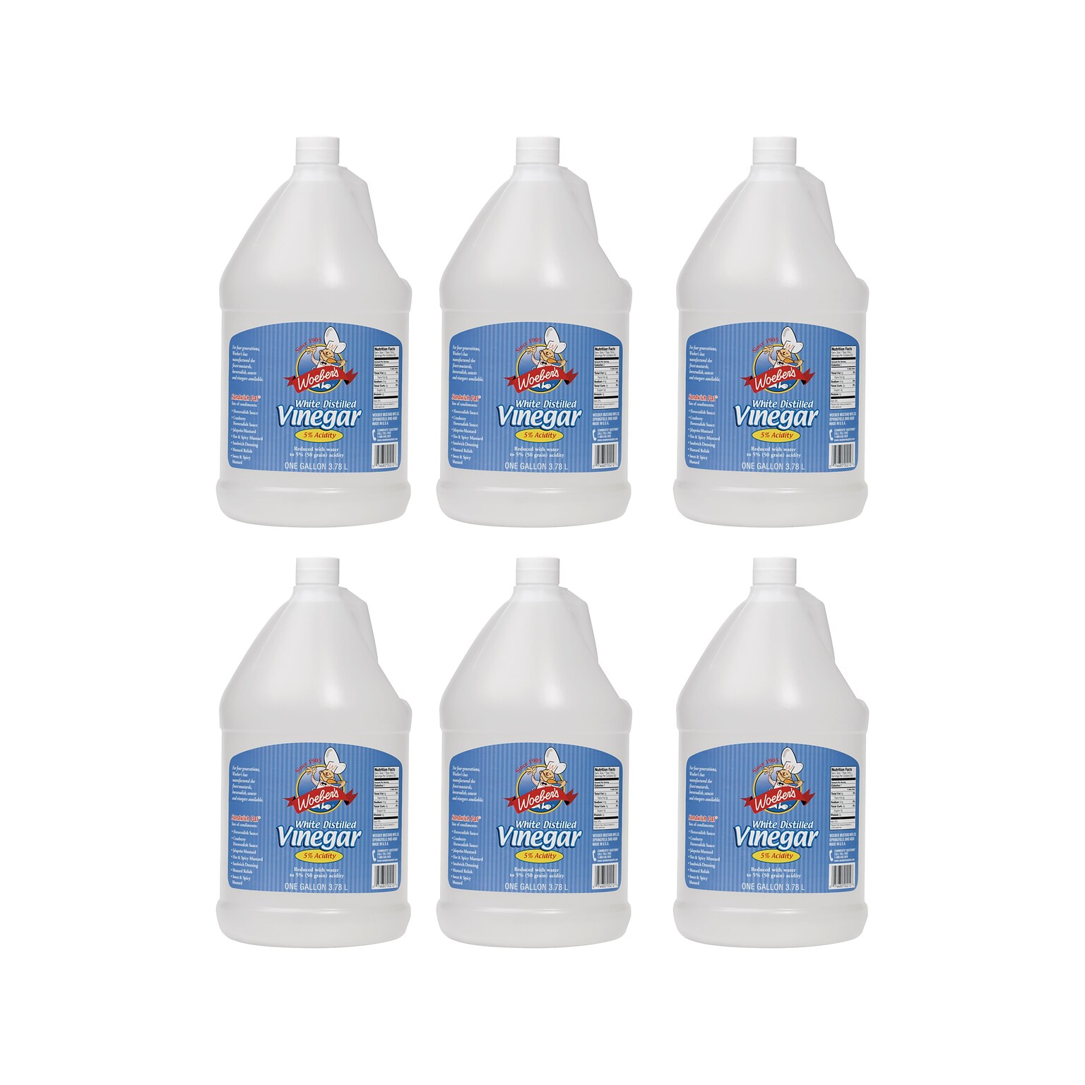 Woebers 1 Gallon White Distilled Vinegar, 6/Carton (2122)