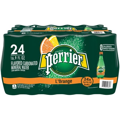 Perrier Lemon Orange Sparkling Mineral Water, 16.9 oz., 24/Carton (12242377)