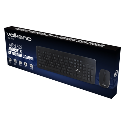 Volkano Cobalt Series Wireless Keyboard and Mouse Combo, Black (VK-20120-BK)