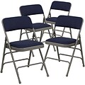 Flash Furniture HERCULES™ Triple Braced & Quad Hinged Fabric Armless Folding Chair, Navy, 4/Pack