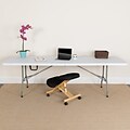 Flash Furniture 29H x 96L X 30D Granite Plastic Bi-Folding Table, White