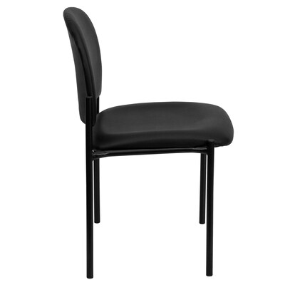 Flash Furniture Tania Vinyl Stackable Side Reception Chair, Black (BT5151VINYL)