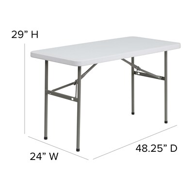 Flash Furniture Elon Folding Table, 48.25" x 24", Granite White (DADYCZ1222)