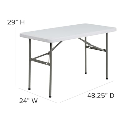 Flash Furniture Elon Folding Table, 48.25" x 24", Granite White (DADYCZ1222)